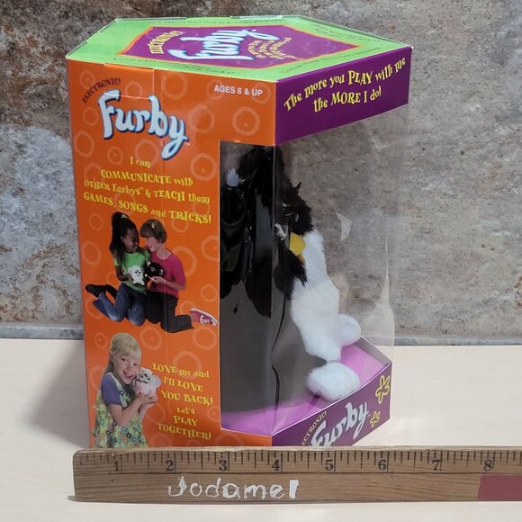 Vintage Black White Furby Tiger Electronic Robotic Toy 1998 - Picture 9 of 11